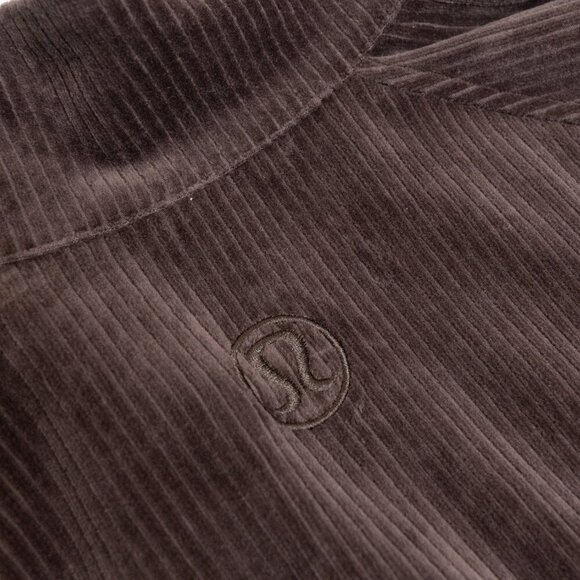 Lululemon Scuba Track Jacket Velvet Cord Espresso Brown W3HN5S Size 12 - Picture 12 of 16